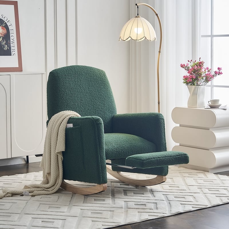 Rocking Chair With Adjustable Footrest