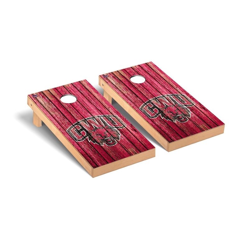 Central Washington Wildcats Cornhole Board Set - Weathered Version