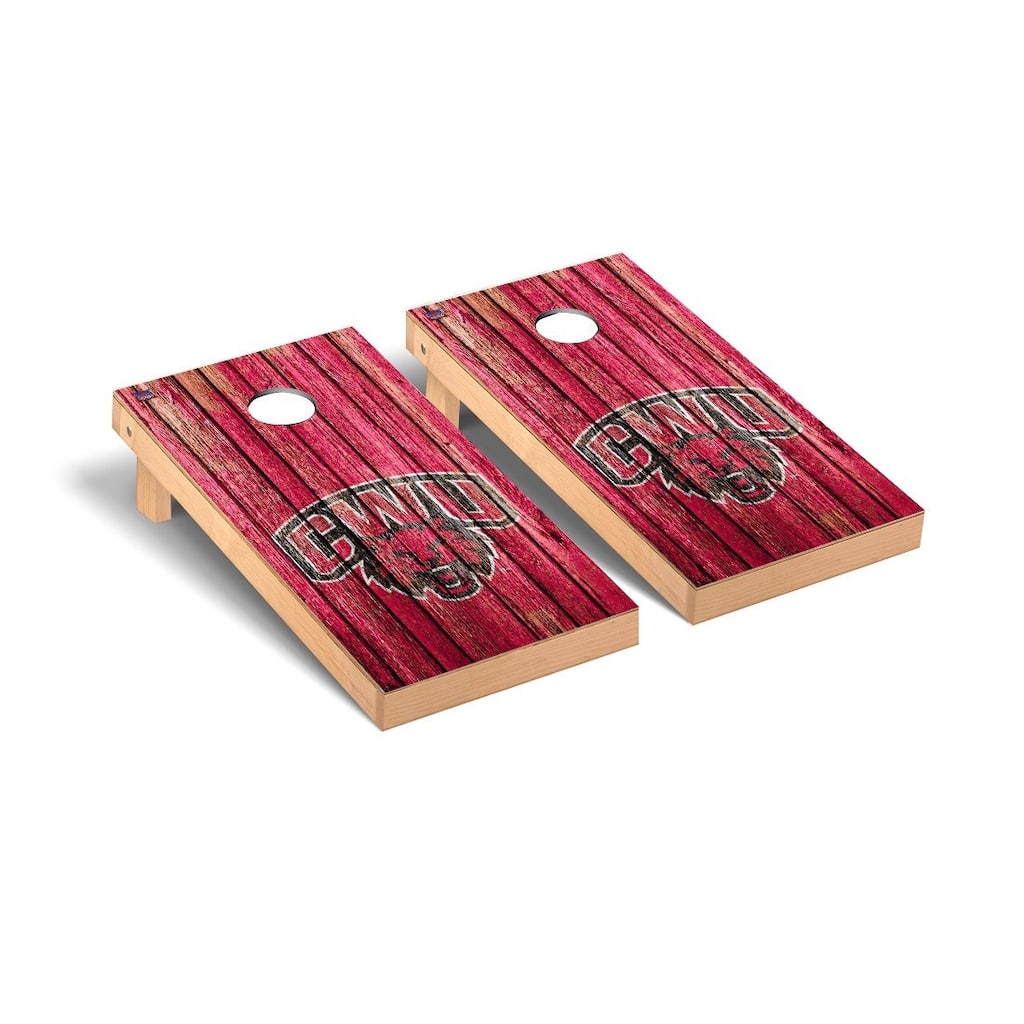 Central Washington Wildcats Cornhole Board Set - Weathered Version