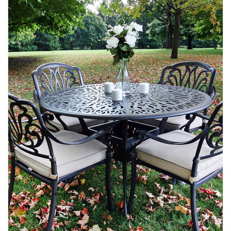 Outdoor Patio Aluminum 48" Round Dining table, Dessert Night