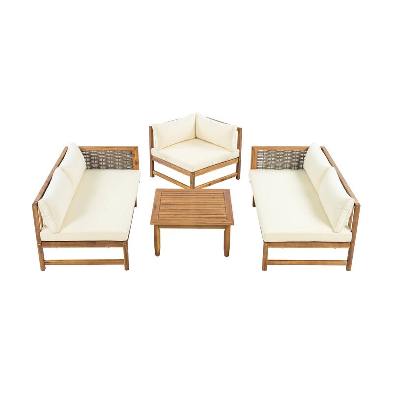 Christopher Knight Home - Sectional Seating Group with Waterproof Cushions - Premium Outdoor Sofa Set