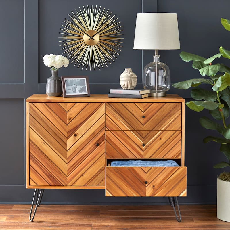 Lifestorey Alexandria 1-door/3-drawer Oak Brown Mid-Century Buffet/Sideboard