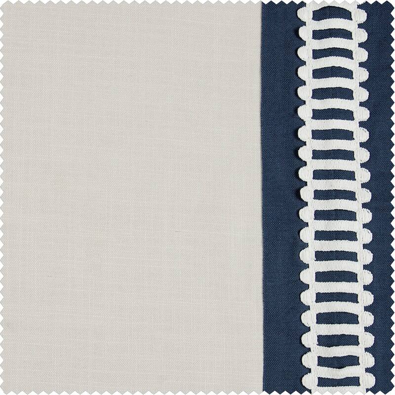 Exclusive Fabrics Bordered Textured Cotton Curtains For Bedroom & Living Room Curtains - Single Panel Drapes