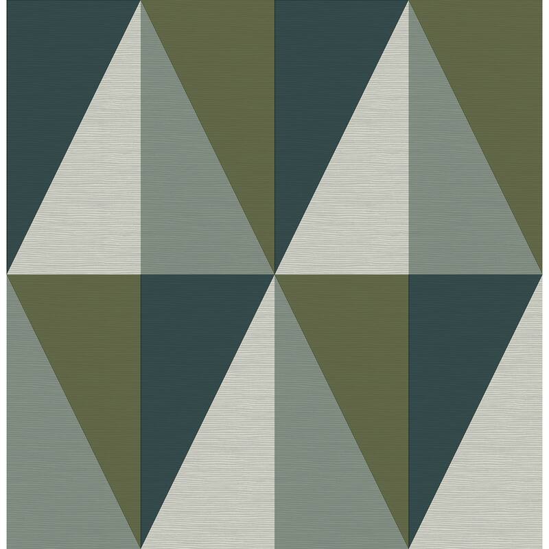 A-Street Prints Aspect Green Geometric Faux Grasscloth Wallpaper