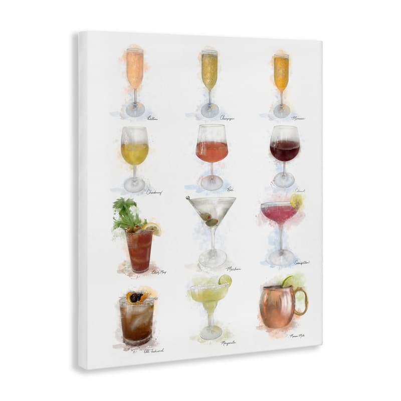 Stupell Soft Artisanal Cocktails Menu Canvas Wall Art Design By Matthew Piotrowicz