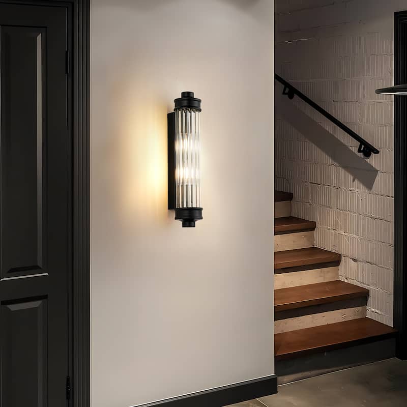 Nordic Postmodern Wall Sconce, European Wall Light in Simple Vintage Glass Crystal