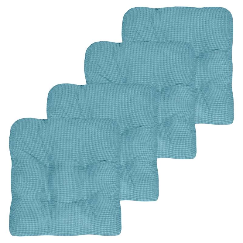 Fluffy Memory Foam Non-slip Chair Pad - Set of 4 - Teal