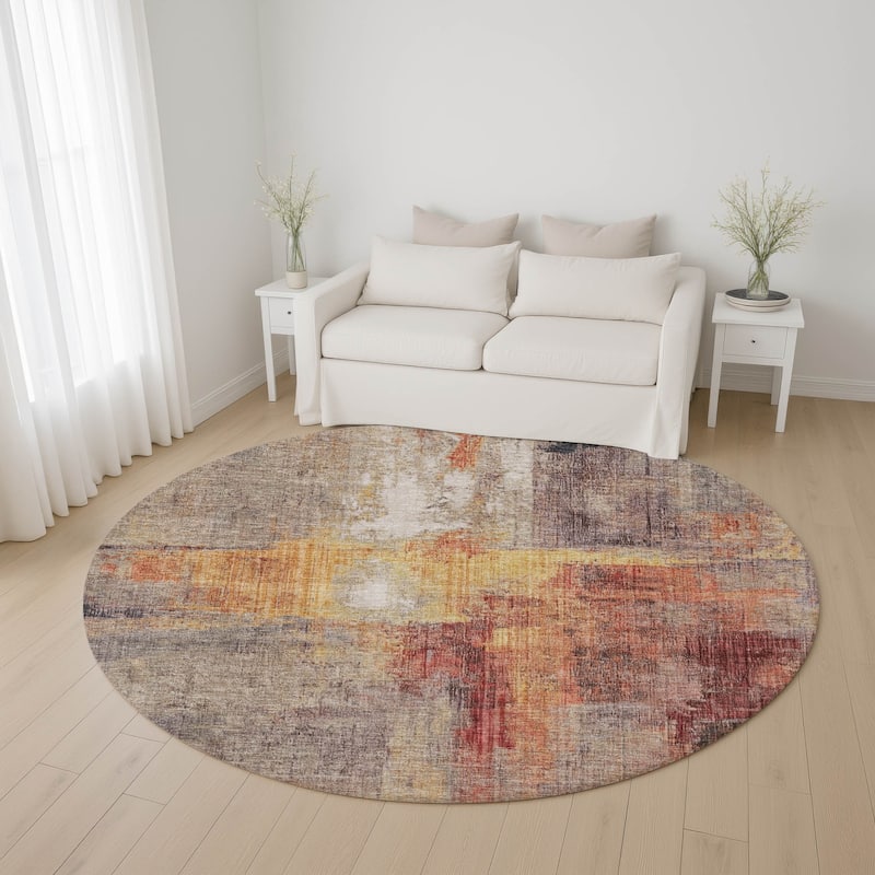 Premium Washable Super Soft Abstract Glam Mayfield Rug - Taupe - 8' x 8'