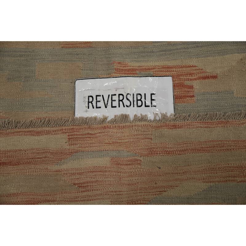 Hand Woven Oriental 100% Wool Carpet Southwestern Modern Oranges & Rust Kilim Area Rug - 7' 10'' X 4' 9''