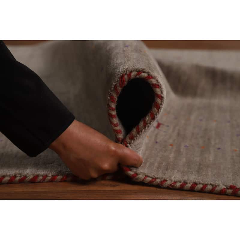 Hand Knotted Oriental 100% Wool Carpet Tribal Animal Pictorial Brown Gabbeh Area Rug - 7' 11'' X 5' 1''