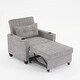 preview thumbnail 9 of 8, Tech Cloth Convertible Futon Armchair Bed with USB Ports, 3-Position Backrest and Built-in Storage