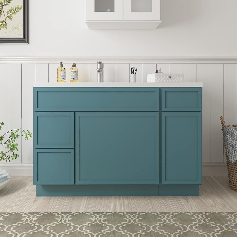 Vanity Art 48" Birch Freestanding Bathroom Vanity Cabinet without Top