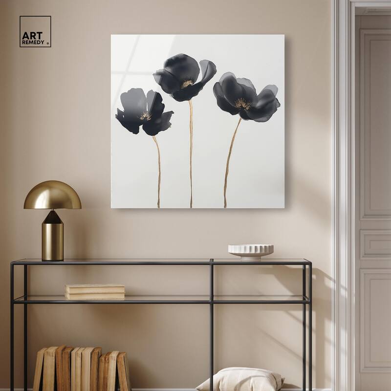 Nocturnal Flowers II Acrylic by Art Remedy, Ready to Hang