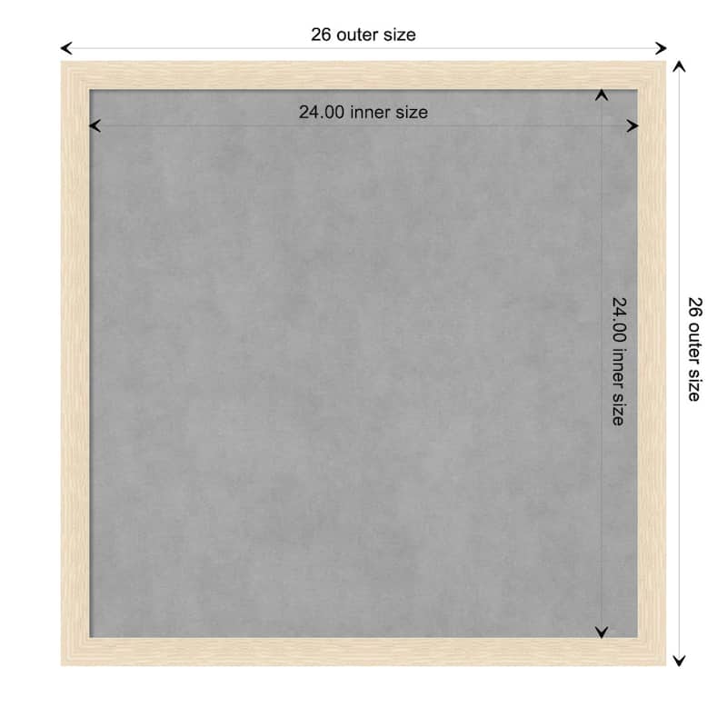 Amanti Art Woodgrain Stripe Blonde Framed Magnetic Board - Board Size 24x24