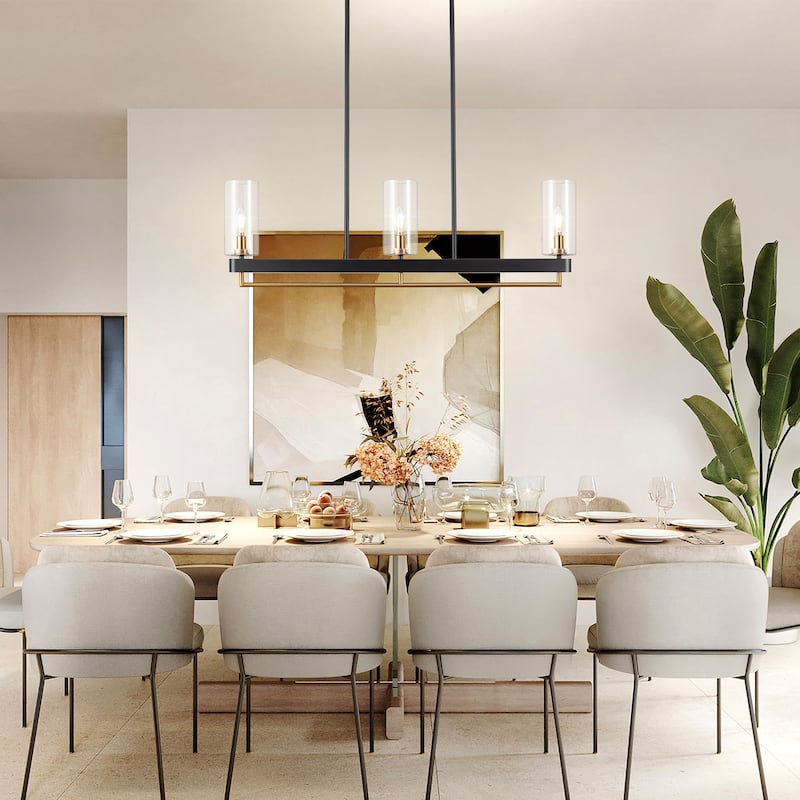 Black Gold Kitchen Pendant Lighting Linear Chandeliers For Dining Room