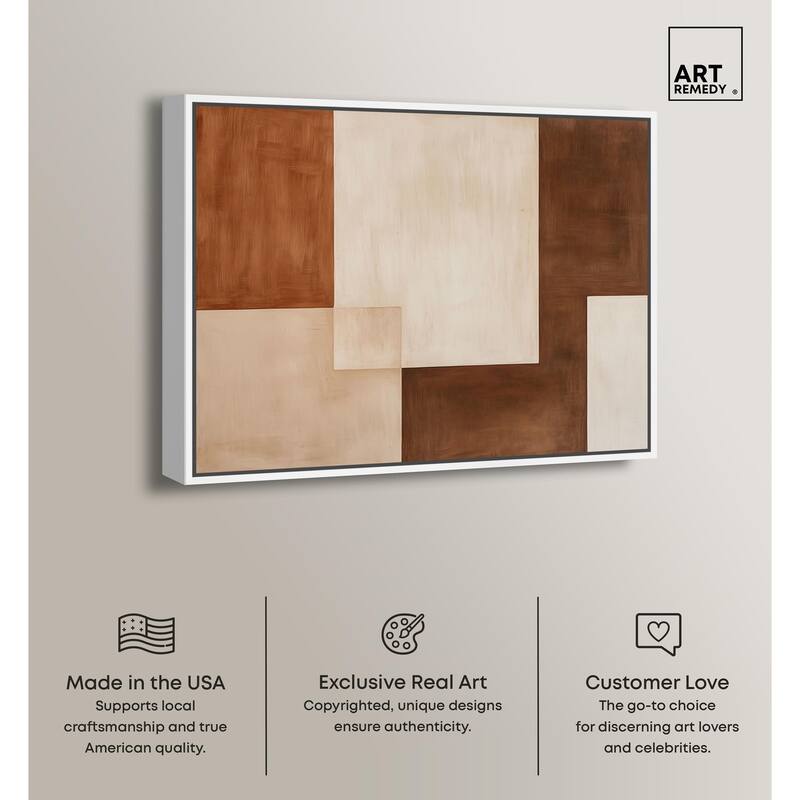 Cream and Brown Panels IV Canvas by Art Remedy