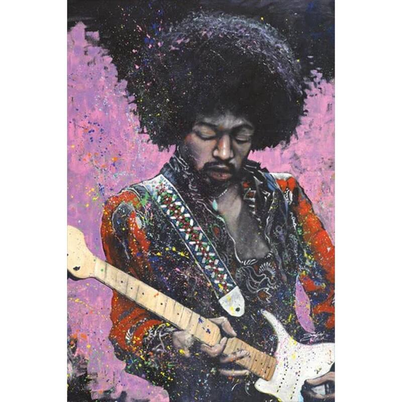 Jimi By Stephen Fiswick Hendrix Art Poster - 24 x 36 Inch