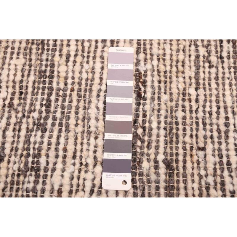 ECARPETGALLERY Braid weave Sienna Grey Wool Kilim - 9'0 x 11'10