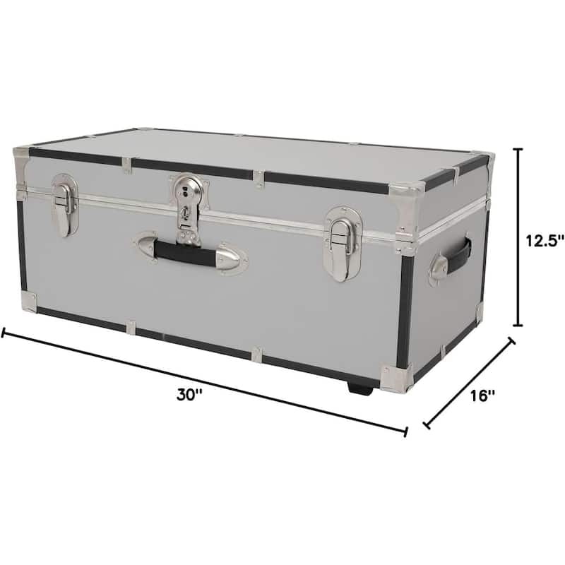 HomeStock Lockable Under Bed Storage Trunk - Heavy Duty Portable Footlocker for College Dorms & Camps with Secure Latch Closure