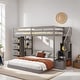 preview thumbnail 11 of 16, Twin Over Full Size Bunk Bed with Shelves and Storage, White
