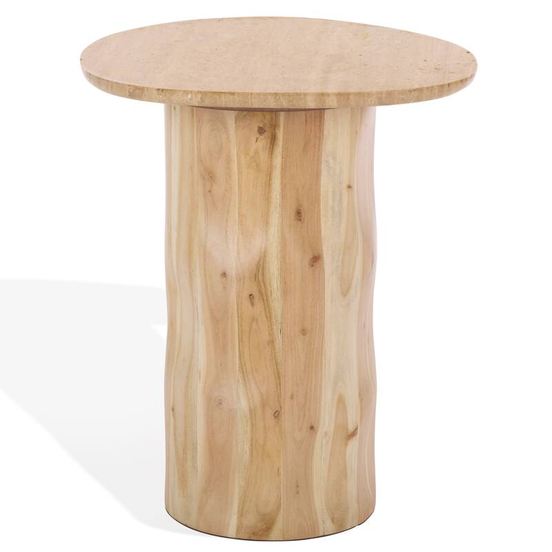 SAFAVIEH Couture Jennamira Travertine Accent Table - 18"W x 17"D x 21"H