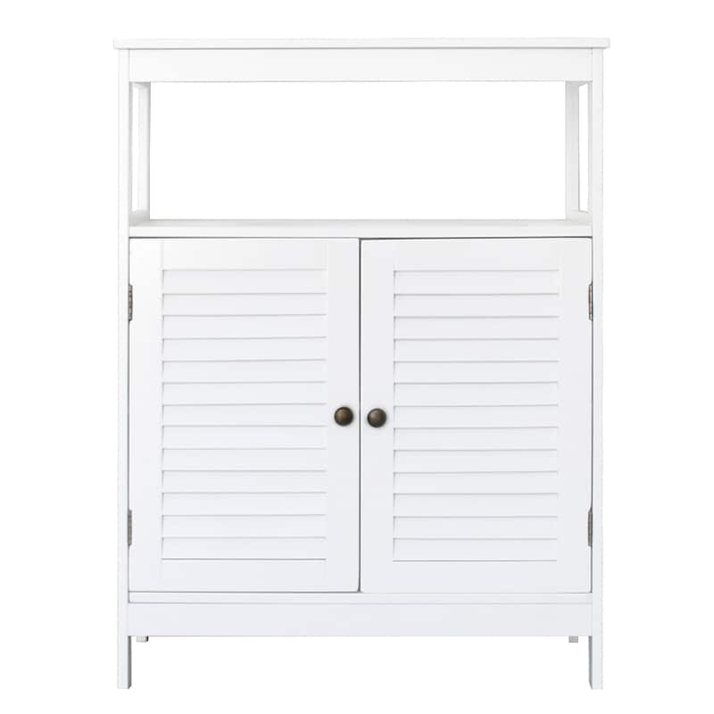 FCH Bathroom Freestanding Double Door Storage Cabinet
