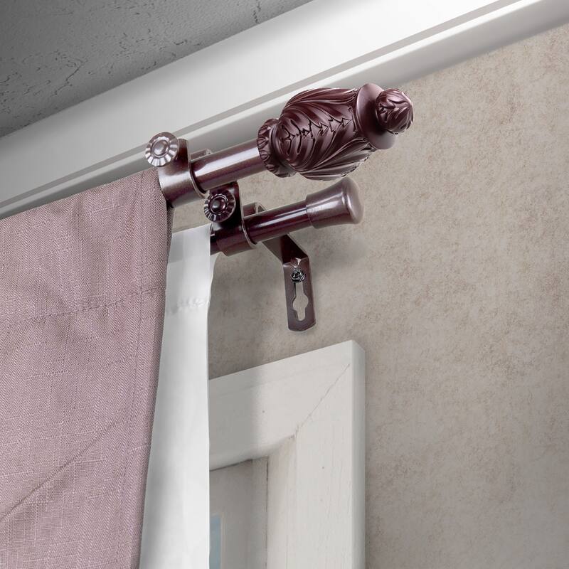InStyleDesign Petal Double Curtain Rod 5/8 inch dia. - 48 to 84 inches