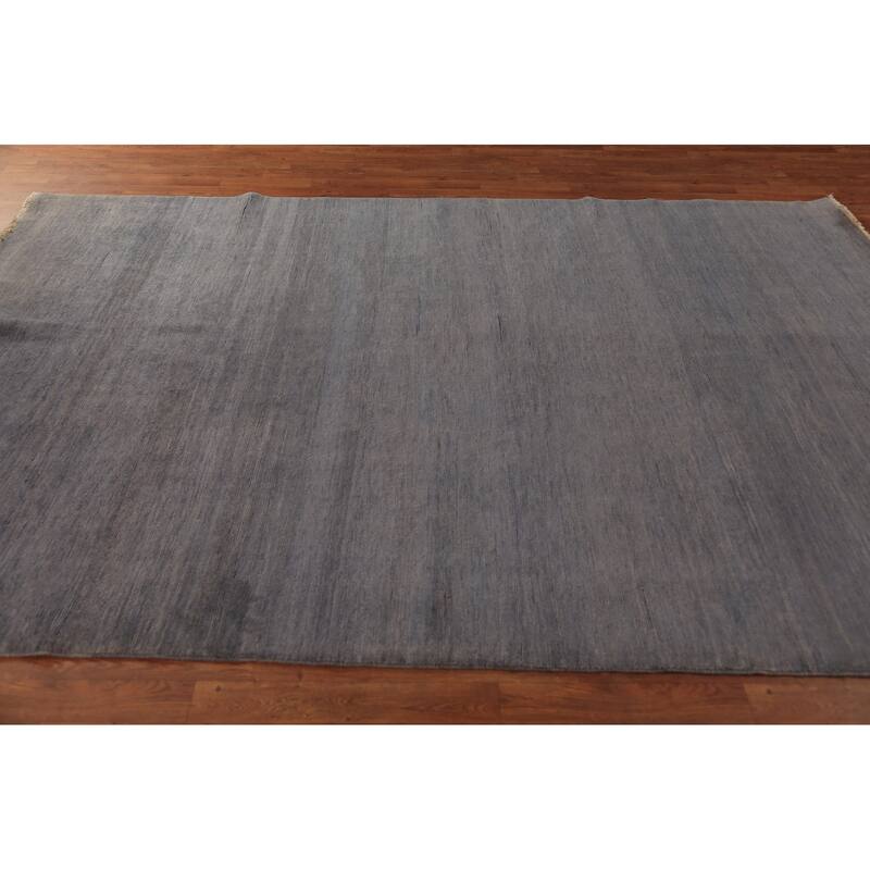 Grey Modern Gabbeh Oriental Area Rug Handmade Wool Carpet - 6'7" x 9'8"