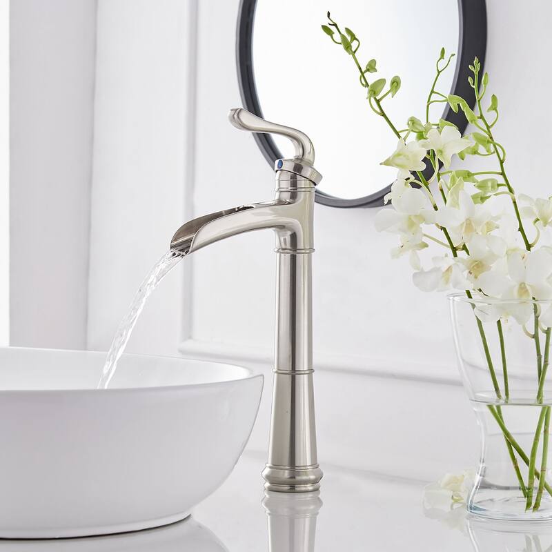 Nickel Single Handle Single Hole Bathroom Faucet