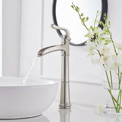 Nickel Single Handle Single Hole Bathroom Faucet