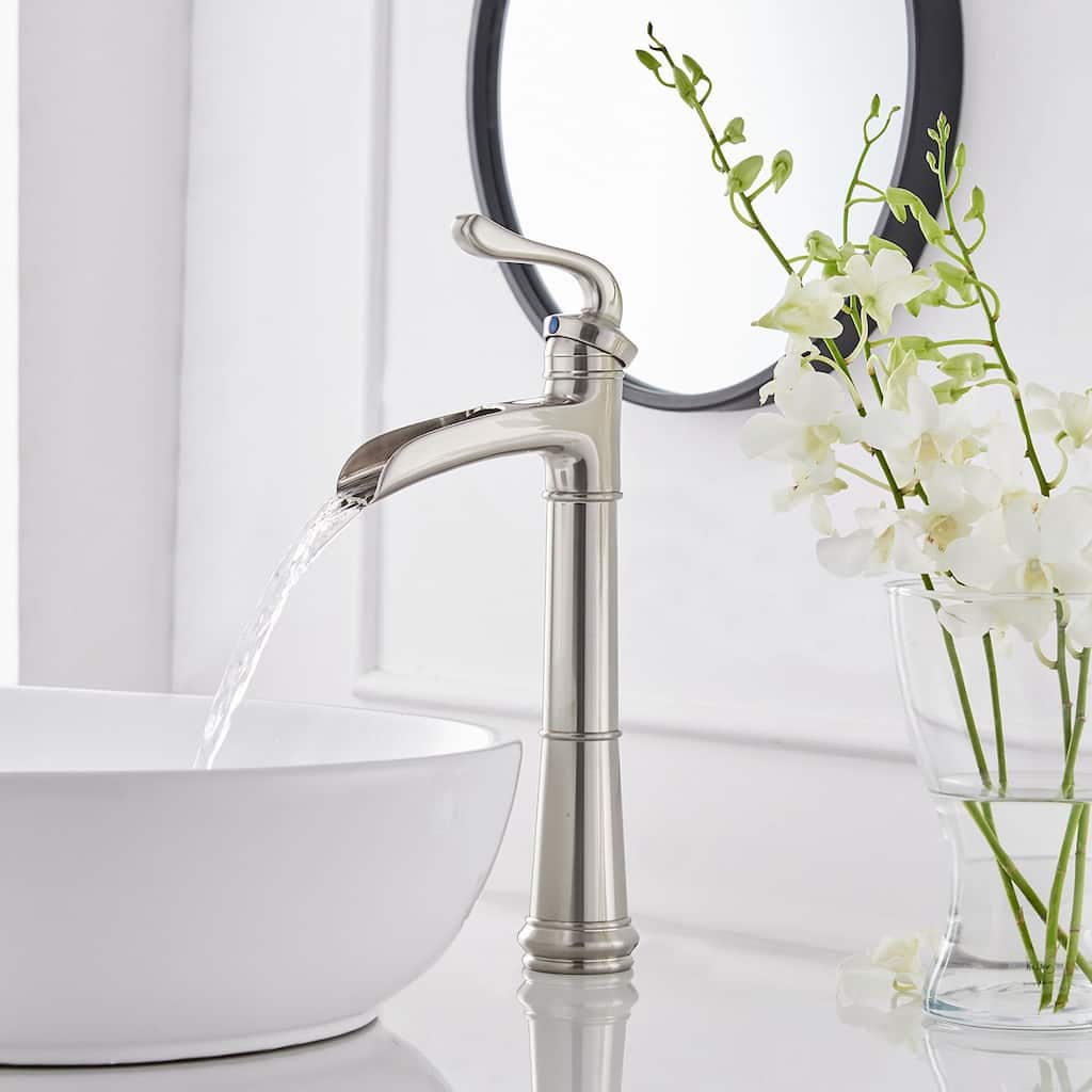 Nickel Single Handle Single Hole Bathroom Faucet