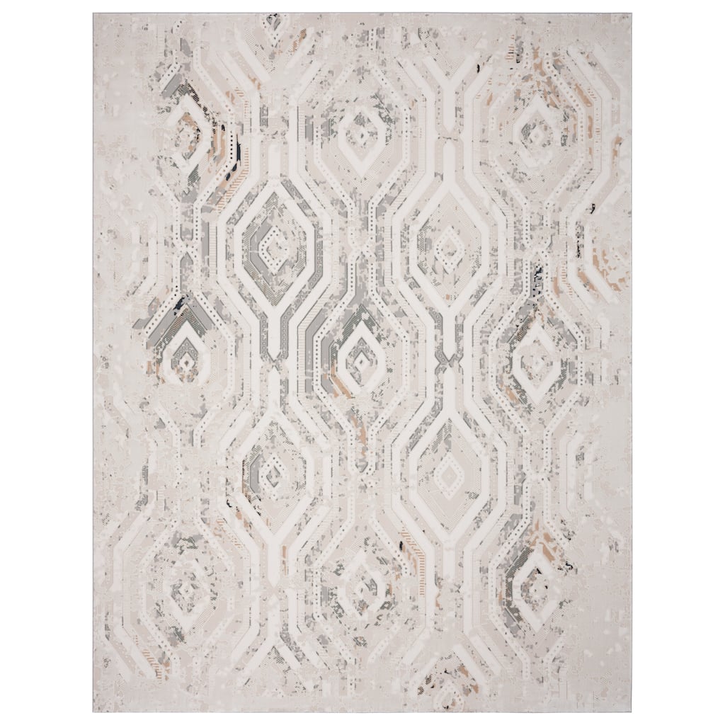 Sevita Gray/Cream/Taupe Geometric Contemporary Ikat Area Rug