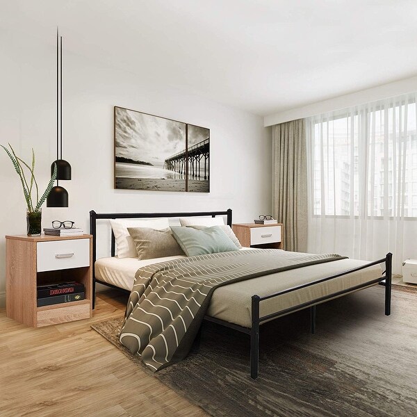 Ivinta Metal Bed Frame Queen Size Platform with Headboard and Footboard Sturdy Black Iron Bed Frame Bed Bath Beyond 30049319