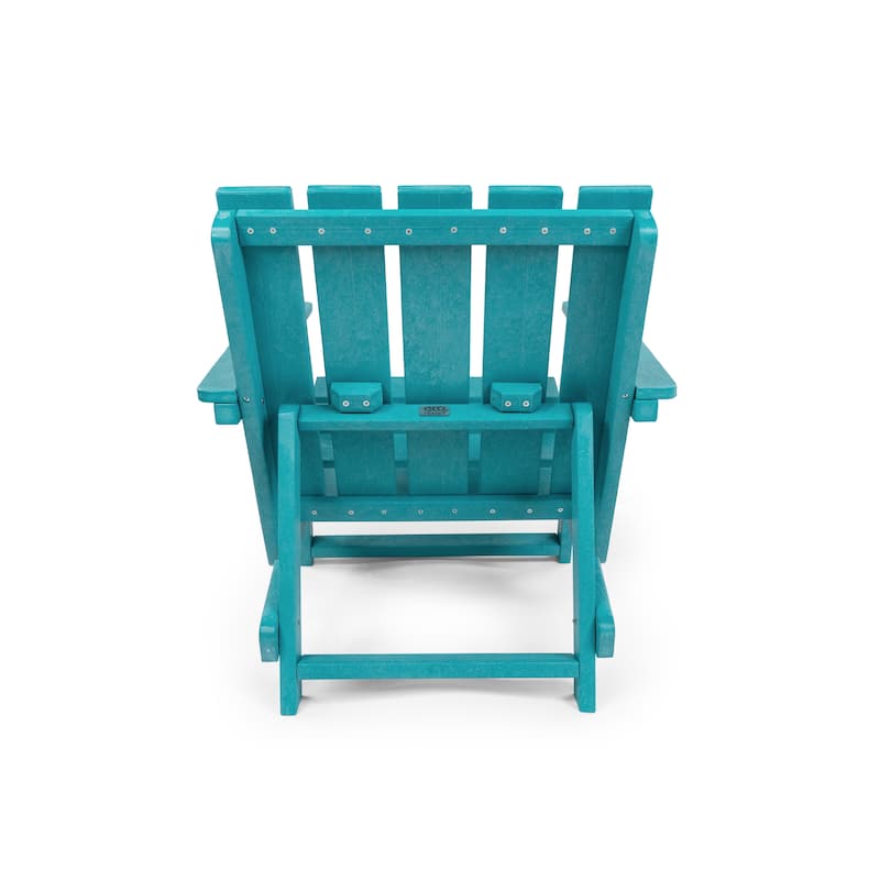 Amalfi Fully Assembled All-Weather Outdoor Folding Modern Adirondack Chair and Table Set - 3-piece