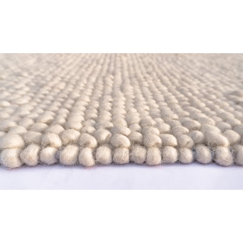 Domani Clouds Contemporary Hand-Knotted Ivory Heathered Rug