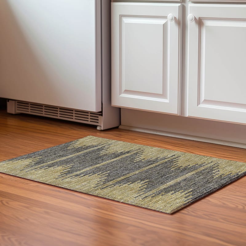 Premium Washable Super Soft Modern Century Mayfield Rug - Graphite - 1' 8" x 2' 6" - Rectangle