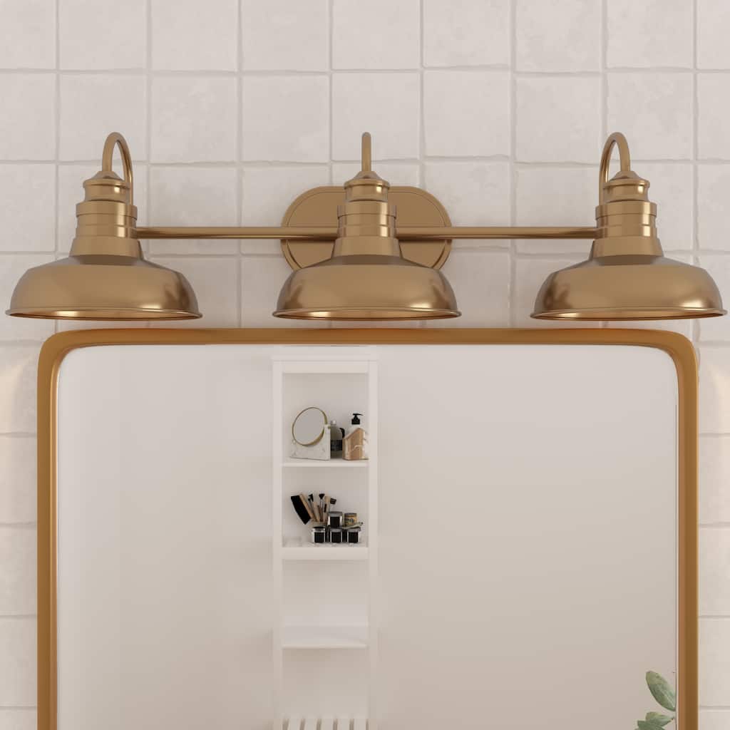 Acroma 3-Light Industrial Lighting Farmhouse Bathroom Vanity Light