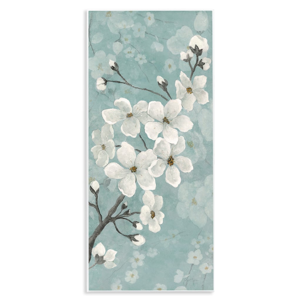 Stupell Cherry Blossoms on Green Wall Plaque Art Design By Janet Tava