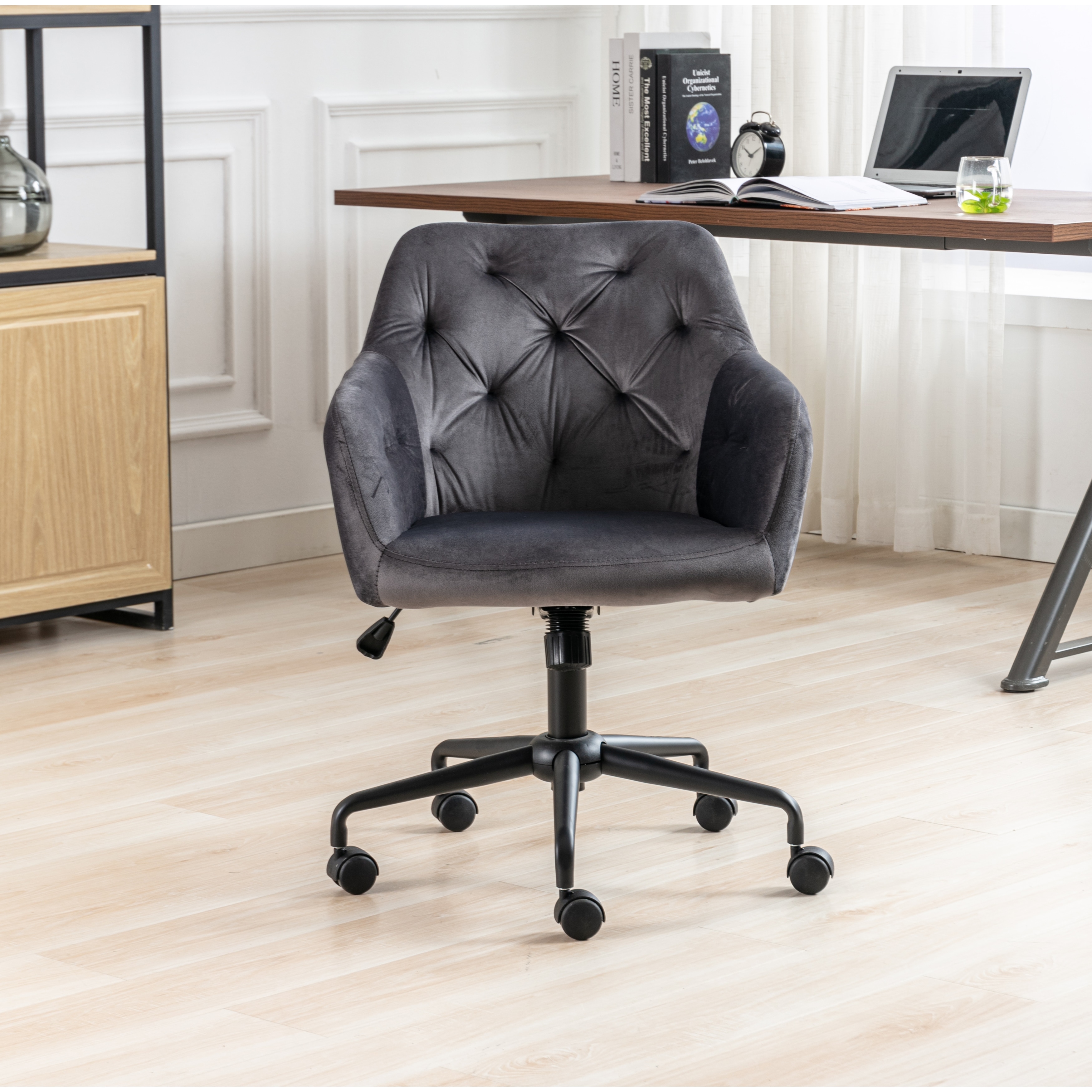 Adjustable Velvet Task Chair,Home Office Chair