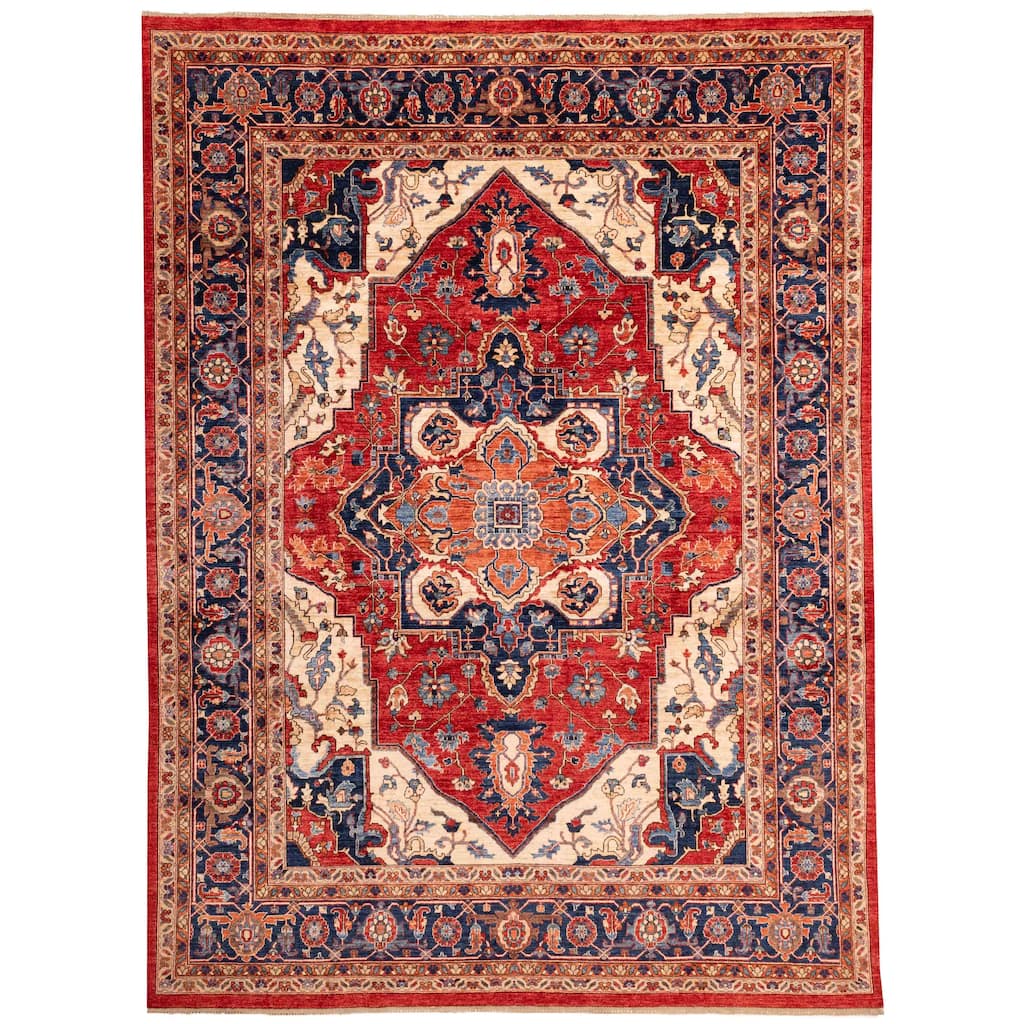 ECARPETGALLERY Hand-knotted Aryana Red Wool Rug - 9'3 x 12'0