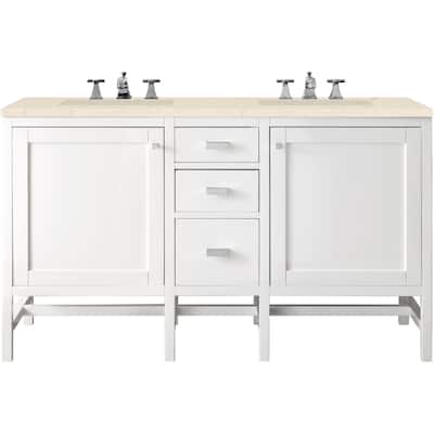 James Martin Vanities Addison 60" Double Basin Hardwood Vanity Set