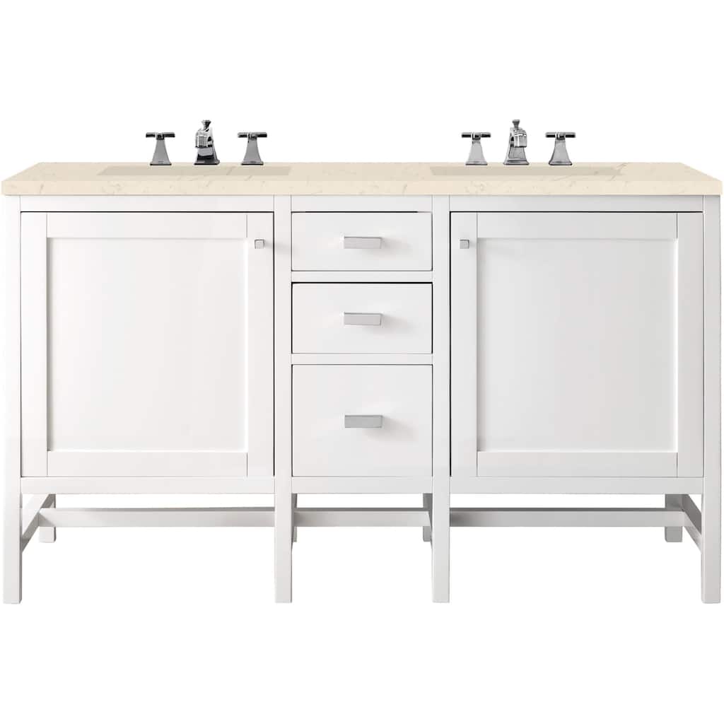 James Martin Vanities Addison 60" Double Basin Hardwood Vanity Set
