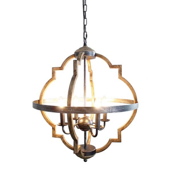 Antique Distressed Metal 4 Light Candle Style Chandelier On Sale Overstock 30564023