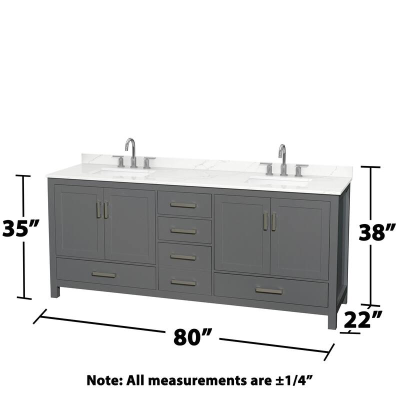 Wyndham Collection WCS141480D-QTZ-US3MXX Sheffield 80" Free Standing