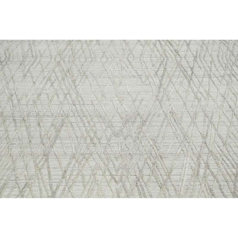 Hand Knotted Textured Gray, Tibetan Wool Modern Oriental Area Rug - 4' x 6'
