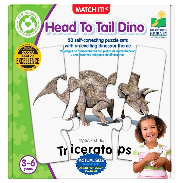 slide 2 of 6, The Learning Journey International Match It - Head to Tail Dinos - Multi Multi - Kids
