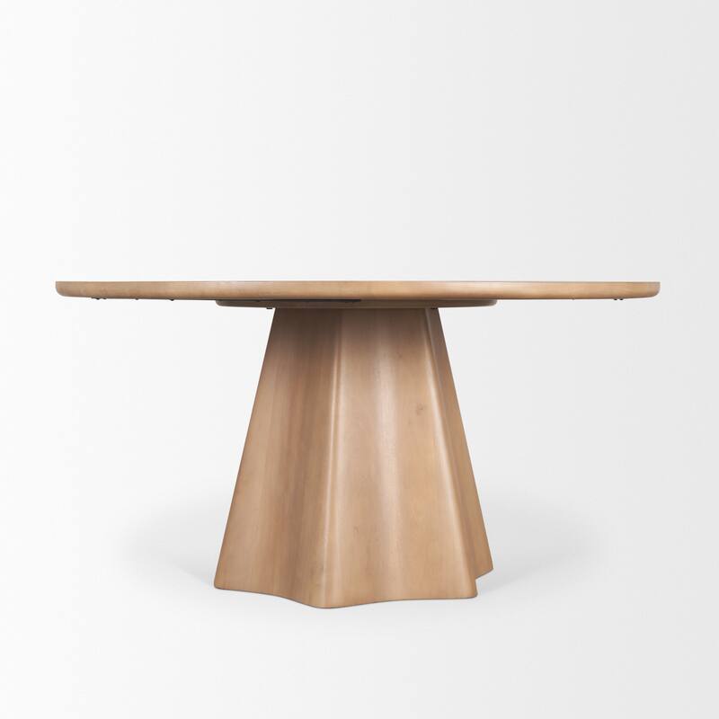 Jovani Solid Brown Mango Wood Round Dining Table