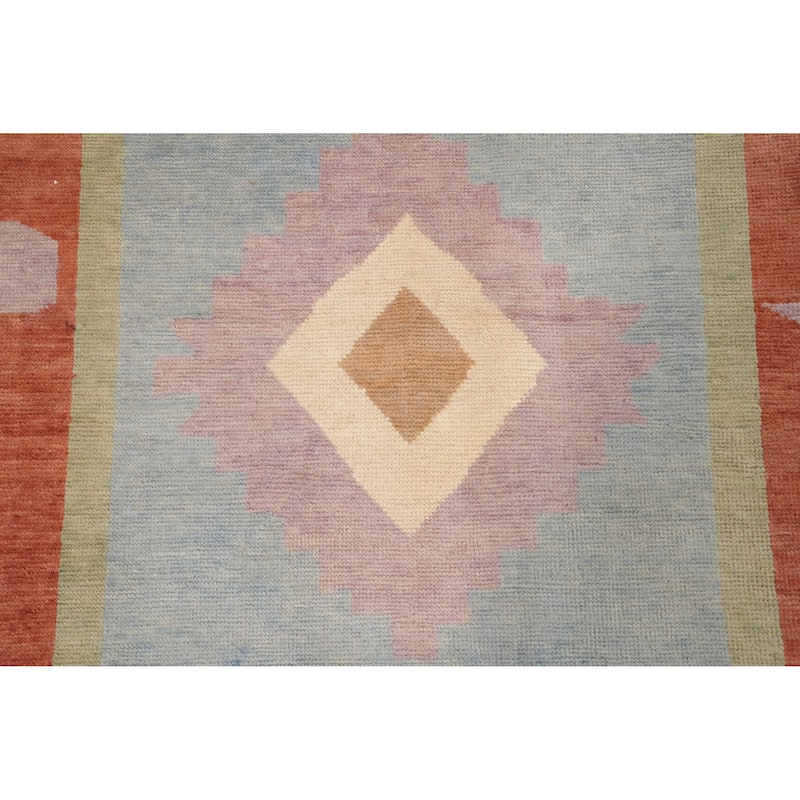 Hand Knotted Oriental 100% Wool Carpet Modern Geometric Oranges & Rust Gabbeh Area Rug - 12' 3'' X 9' 2''