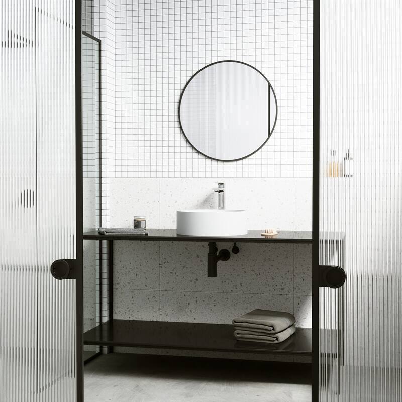 Vigo Starr 15-1/8" Round Matte Stone Vessel Bathroom Sink