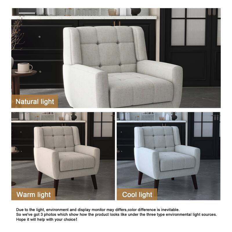Tufted Upholstered Accent Armchair